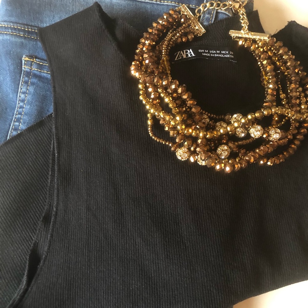 Black Zara crop top